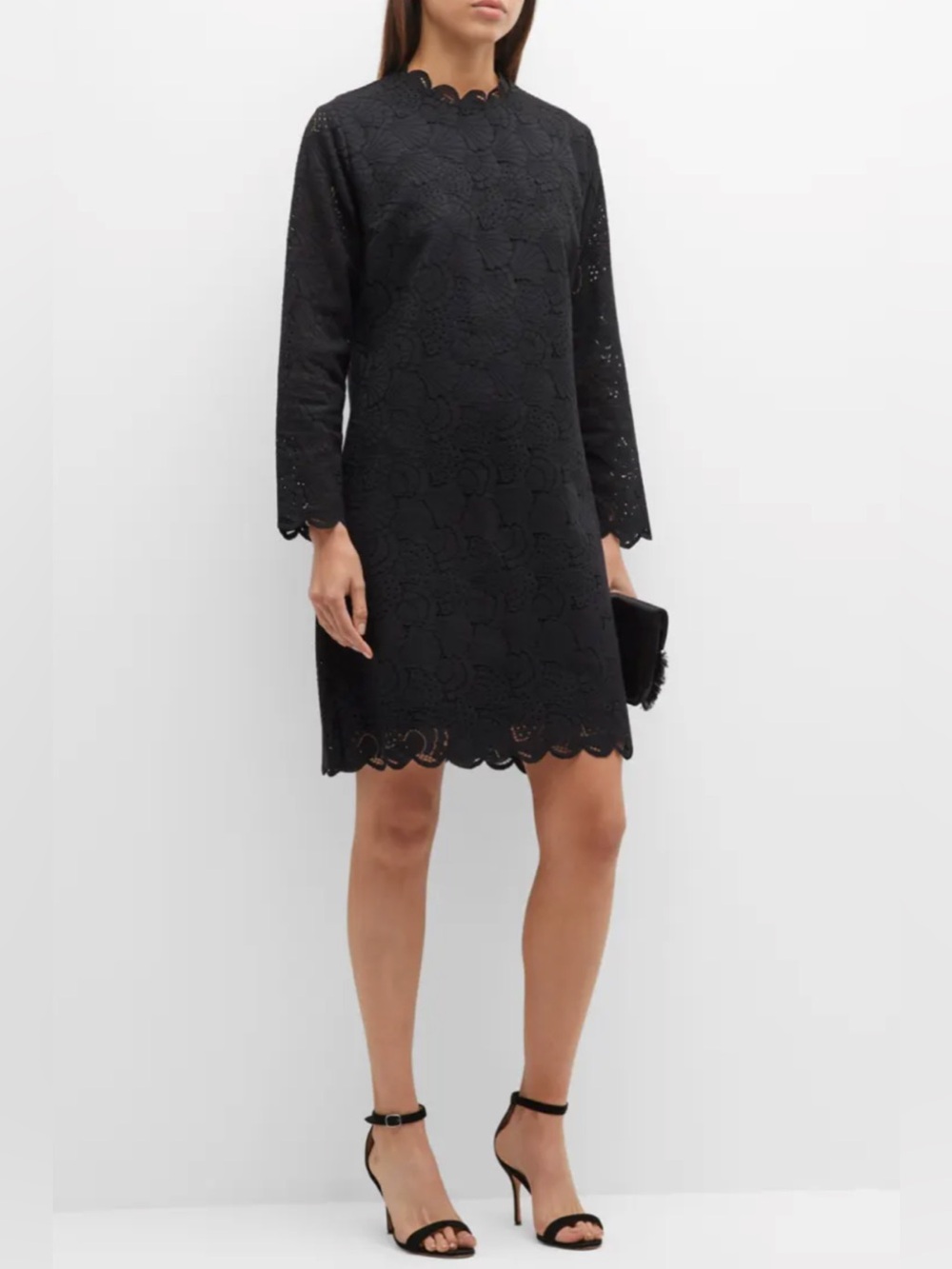 Masai Ninalo Dress Black Lace Midi Dress with Sleeves